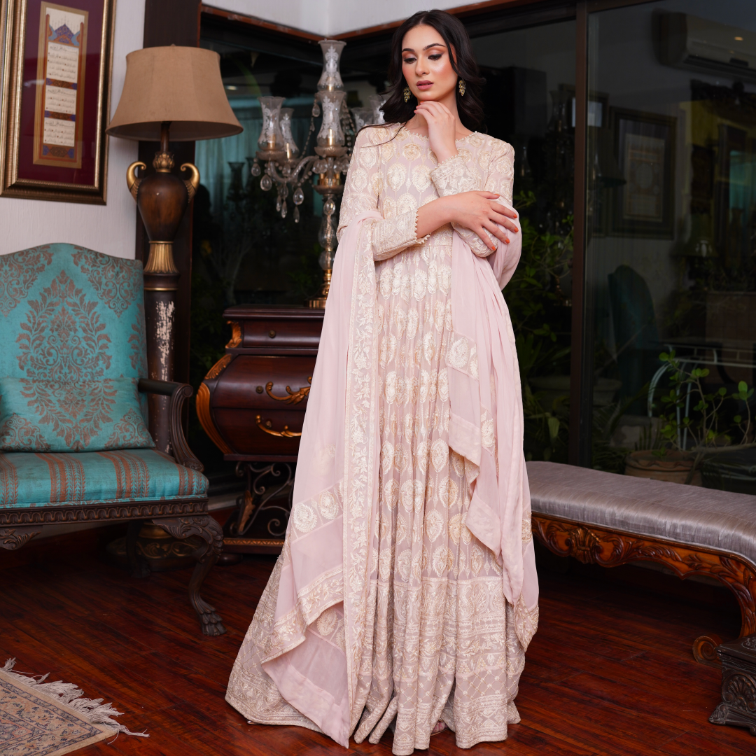 Ivory Bloom Anarkali Set