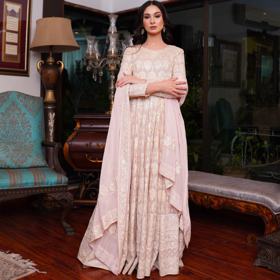 Ivory Bloom Anarkali Set